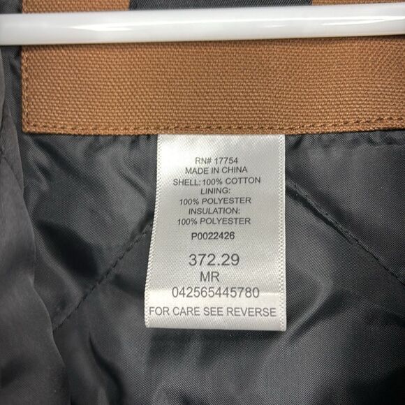 Key Saddle Brown Insulated Duck Hooded Work Jacket Full Zip Size Medium Regular - Picture 10 of 14